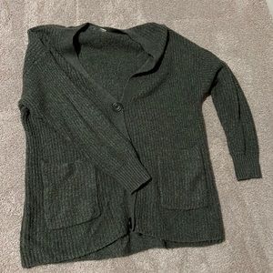 Dark Green Sweater, low cut